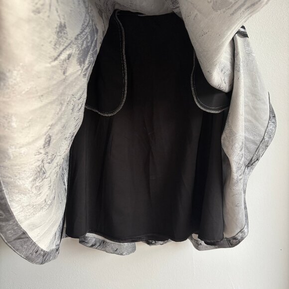 Sz2 Ted Baker London CAJU Silver Floral Circle Midi Skirt - Picture 6 of 16